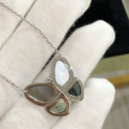[Ornora Jewelry]LARGE BUTTERFLY SILVER PENDANT DIAMOND NECKLACE