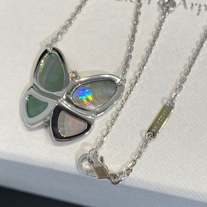 [Ornora Jewelry]LARGE BUTTERFLY SILVER PENDANT DIAMOND NECKLACE