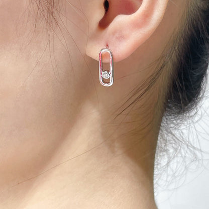 [Ornora Jewelry]MOVE UNO SMALL 1 DIAMOND EARRINGS