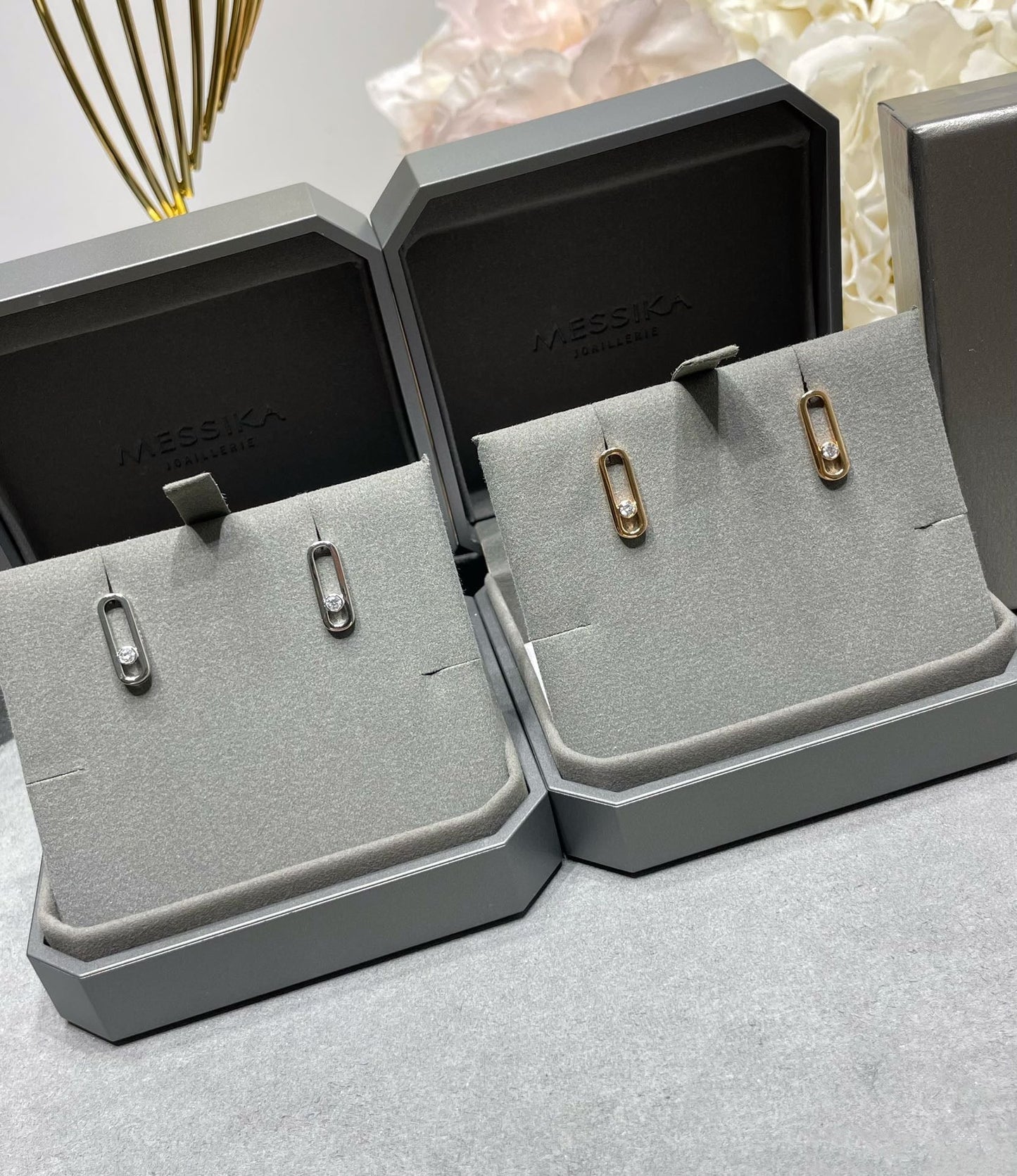 [Ornora Jewelry]MOVE UNO SMALL 1 DIAMOND EARRINGS