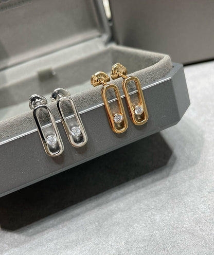 [Ornora Jewelry]MOVE UNO SMALL 1 DIAMOND EARRINGS