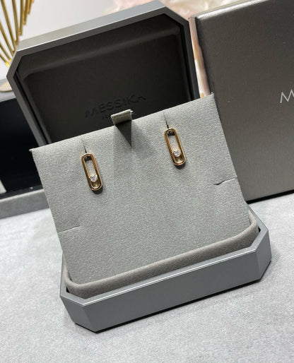[Ornora Jewelry]MOVE UNO SMALL 1 DIAMOND EARRINGS