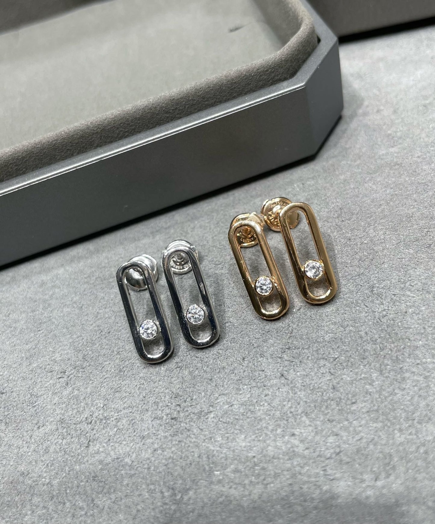 [Ornora Jewelry]MOVE UNO SMALL 1 DIAMOND EARRINGS