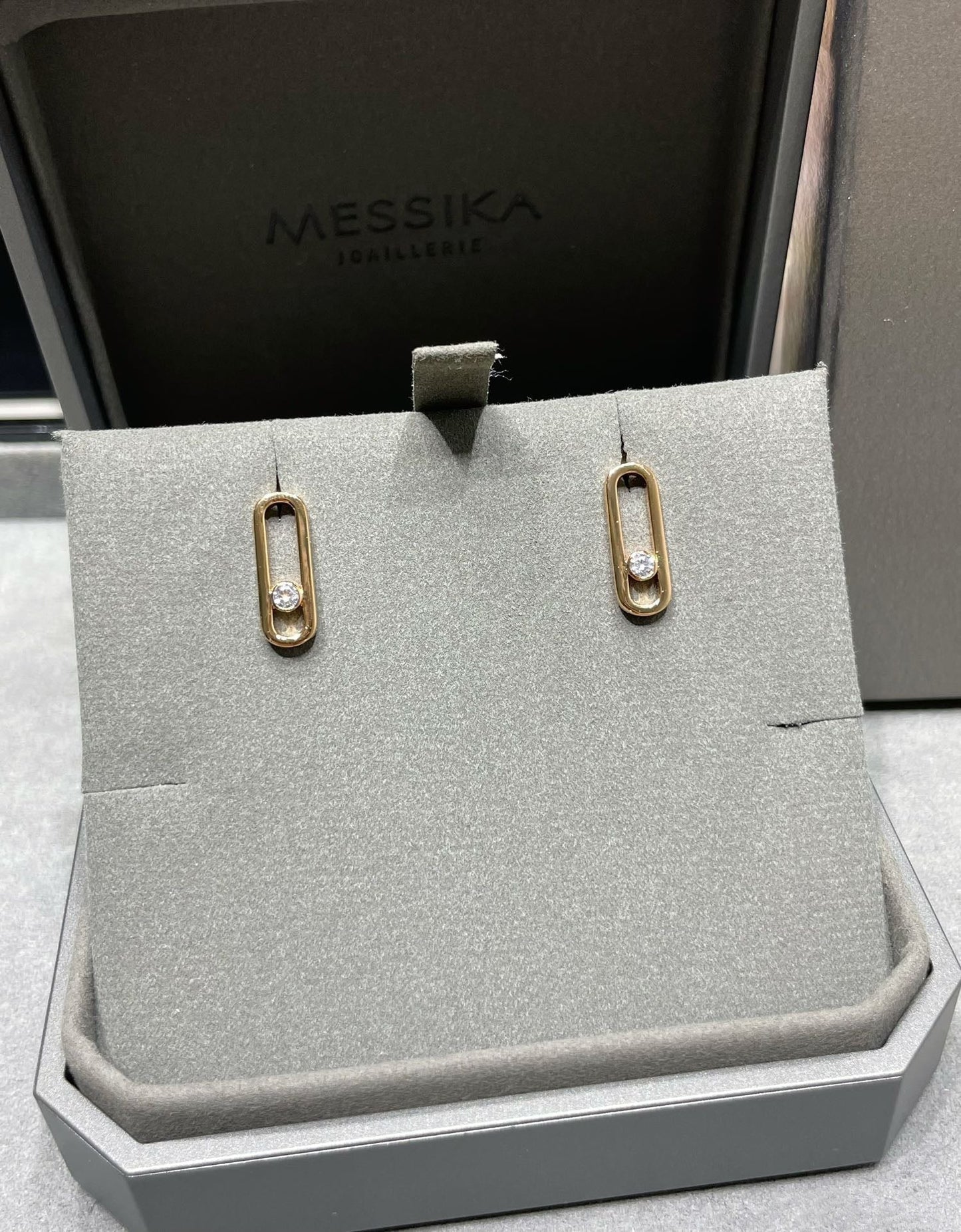 [Ornora Jewelry]MOVE UNO SMALL 1 DIAMOND EARRINGS