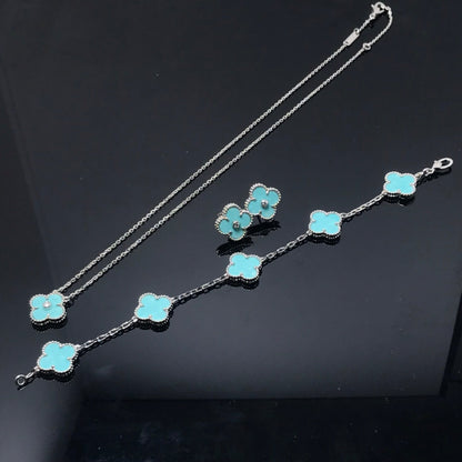 [Ornora Jewelry]CLOVER 1 DIAMOND BLUE SKY SILVER EARRINGS