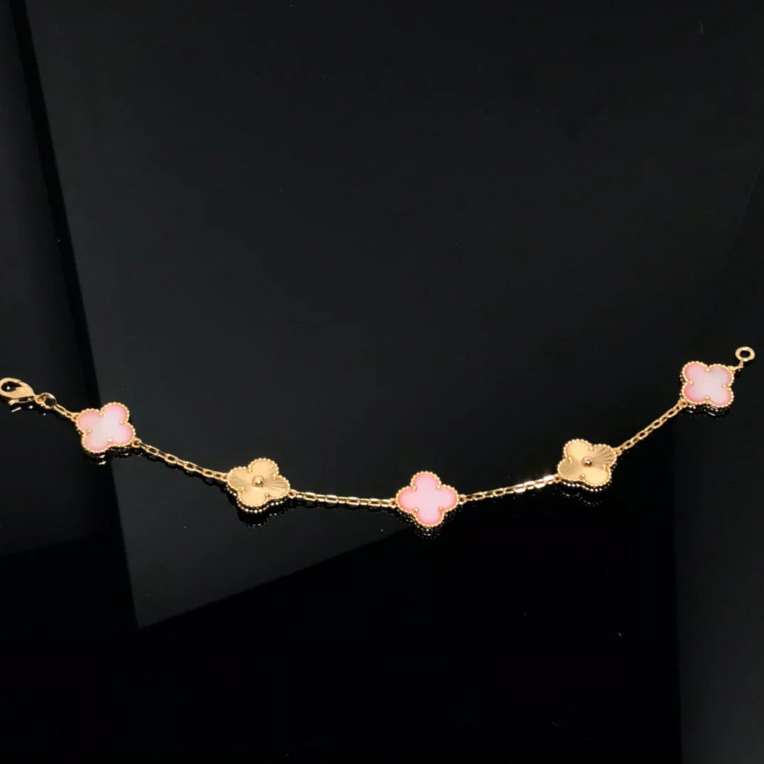 [Ornora Jewelry] CLOVER 5 MOTIFS  PINK MOP BRACELET COLLECTION