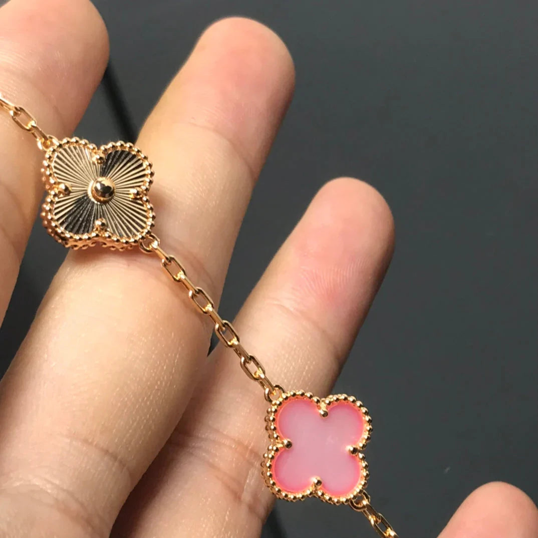 [Ornora Jewelry] CLOVER 5 MOTIFS  PINK MOP BRACELET COLLECTION