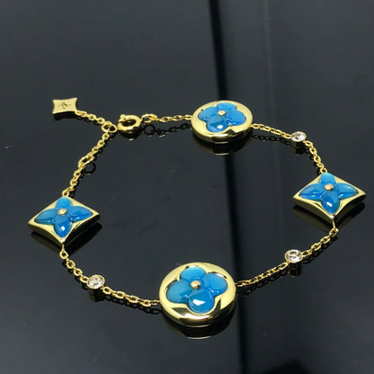 [Ornora Jewelry]STAR AND SUN 4 MOTIF BLUE BRACELET