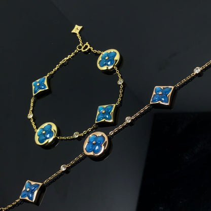 [Ornora Jewelry]STAR AND SUN 4 MOTIF BLUE BRACELET