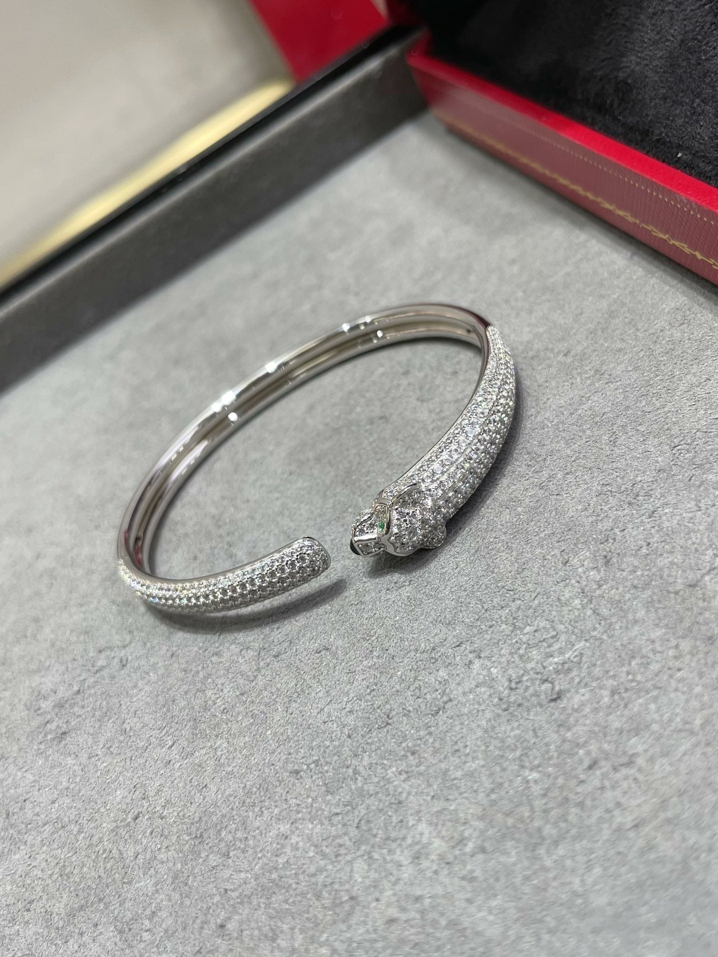 [Ornora Jewelry]PANTHERE FULL DIAMOND OPEN BRACELET