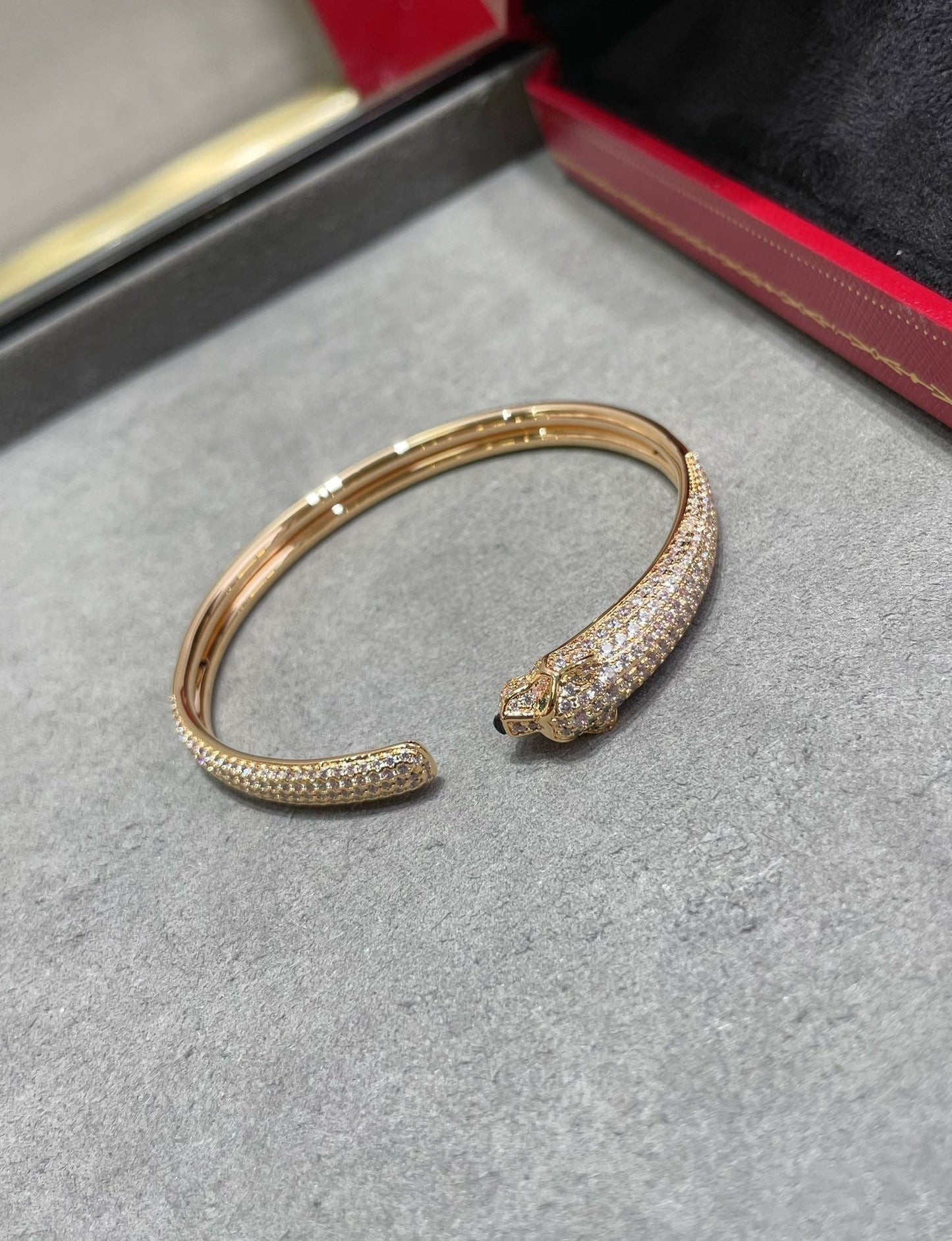 [Ornora Jewelry]PANTHERE FULL DIAMOND OPEN BRACELET