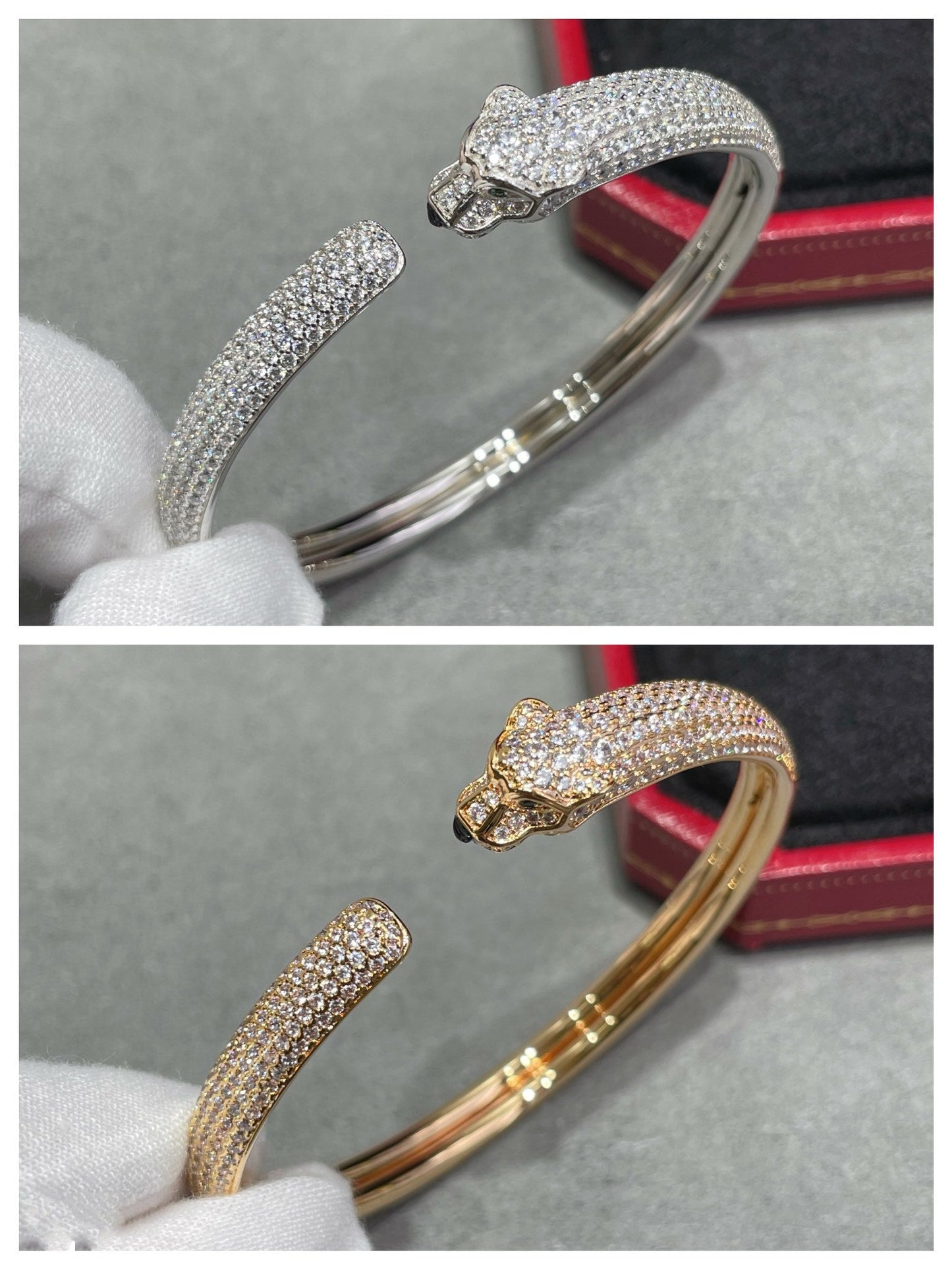 [Ornora Jewelry]PANTHERE FULL DIAMOND OPEN BRACELET