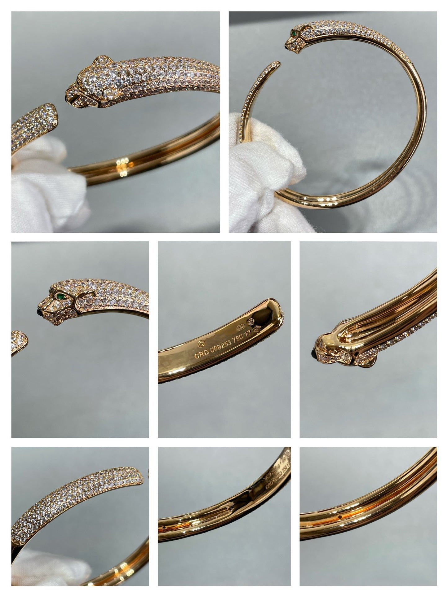 [Ornora Jewelry]PANTHERE FULL DIAMOND OPEN BRACELET