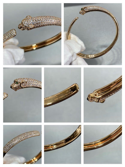 [Ornora Jewelry]PANTHERE FULL DIAMOND OPEN BRACELET