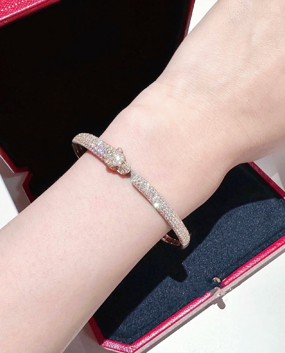 [Ornora Jewelry]PANTHERE FULL DIAMOND OPEN BRACELET