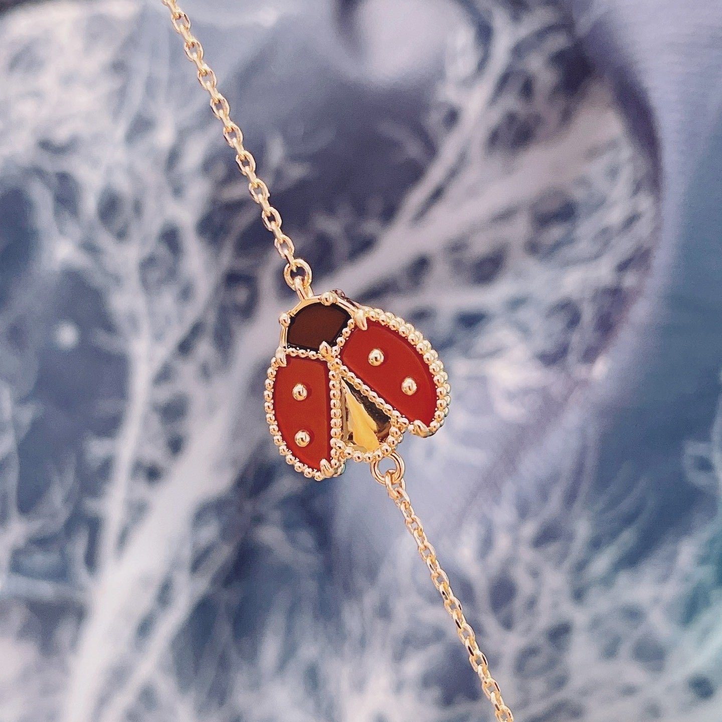 [Ornora Jewelry]LUCKY SPRING 1 MOTIF PINK GOLD BRACELET