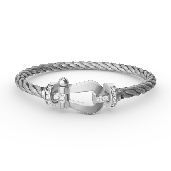 [Ornora Jewelry]FORCE LARGE HORSESHOE HALF DIAMOND BRACELET SILVER