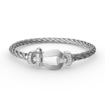 [Ornora Jewelry]FORCE LARGE HORSESHOE HALF DIAMOND BRACELET SILVER