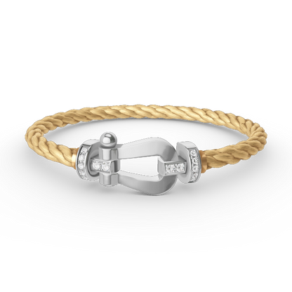 [Ornora Jewelry]FORCE LARGE HORSESHOE HALF DIAMOND BRACELET SILVER