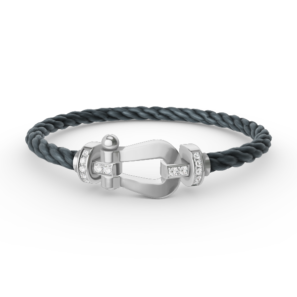 [Ornora Jewelry]FORCE LARGE HORSESHOE HALF DIAMOND BRACELET SILVER