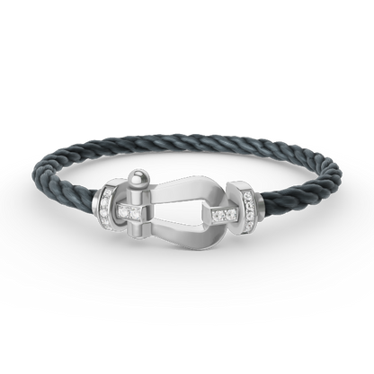 [Ornora Jewelry]FORCE LARGE HORSESHOE HALF DIAMOND BRACELET SILVER