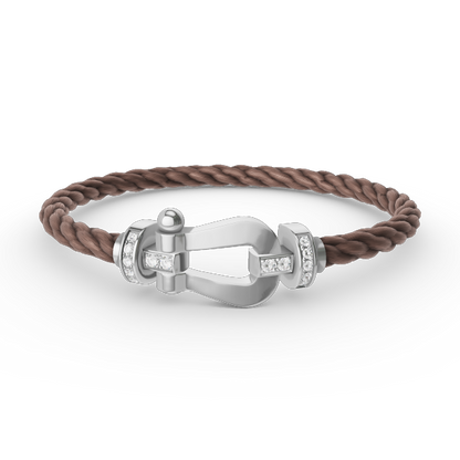 [Ornora Jewelry]FORCE LARGE HORSESHOE HALF DIAMOND BRACELET SILVER