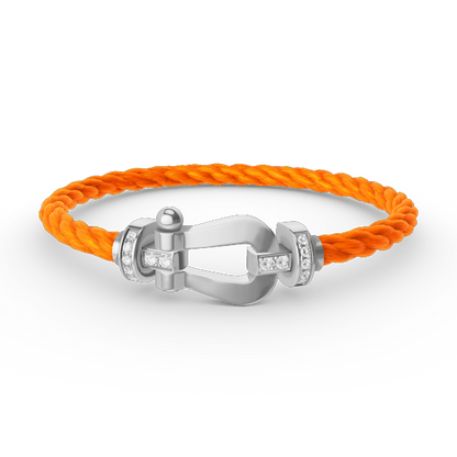 [Ornora Jewelry]FORCE LARGE HORSESHOE HALF DIAMOND BRACELET SILVER
