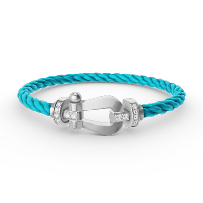 [Ornora Jewelry]FORCE LARGE HORSESHOE HALF DIAMOND BRACELET SILVER