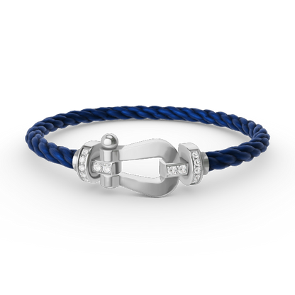 [Ornora Jewelry]FORCE LARGE HORSESHOE HALF DIAMOND BRACELET SILVER