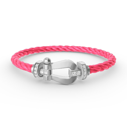 [Ornora Jewelry]FORCE LARGE HORSESHOE HALF DIAMOND BRACELET SILVER