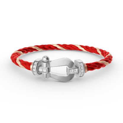 [Ornora Jewelry]FORCE LARGE HORSESHOE HALF DIAMOND BRACELET SILVER