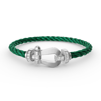 [Ornora Jewelry]FORCE LARGE HORSESHOE HALF DIAMOND BRACELET SILVER