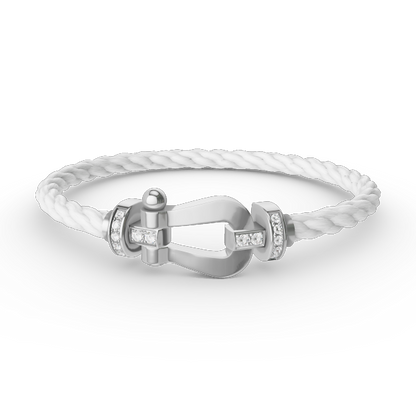 [Ornora Jewelry]FORCE LARGE HORSESHOE HALF DIAMOND BRACELET SILVER