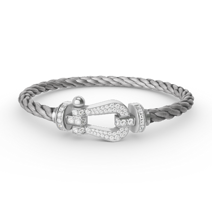 [Ornora Jewelry]FORCE LARGE HORSESHOE FULL DIAMOND BRACELET SILVER