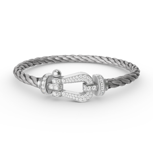 [Ornora Jewelry]FORCE LARGE HORSESHOE FULL DIAMOND BRACELET SILVER