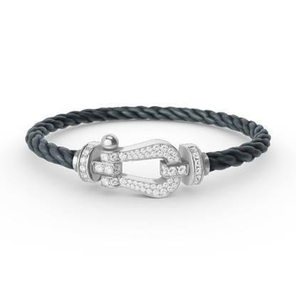 [Ornora Jewelry]FORCE LARGE HORSESHOE FULL DIAMOND BRACELET SILVER