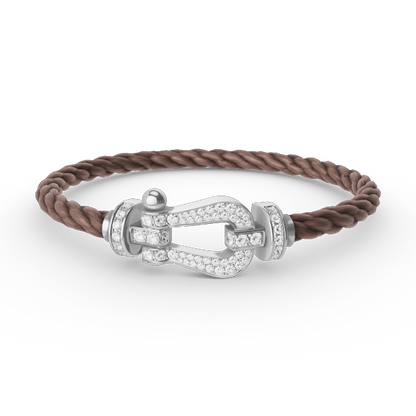 [Ornora Jewelry]FORCE LARGE HORSESHOE FULL DIAMOND BRACELET SILVER