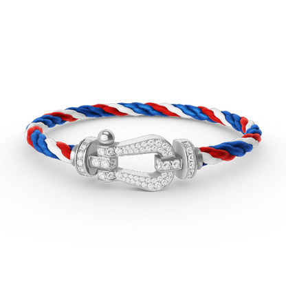 [Ornora Jewelry]FORCE LARGE HORSESHOE FULL DIAMOND BRACELET SILVER