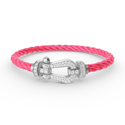 [Ornora Jewelry]FORCE LARGE HORSESHOE FULL DIAMOND BRACELET SILVER