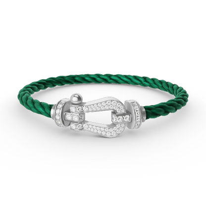 [Ornora Jewelry]FORCE LARGE HORSESHOE FULL DIAMOND BRACELET SILVER