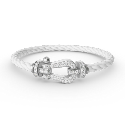 [Ornora Jewelry]FORCE LARGE HORSESHOE FULL DIAMOND BRACELET SILVER