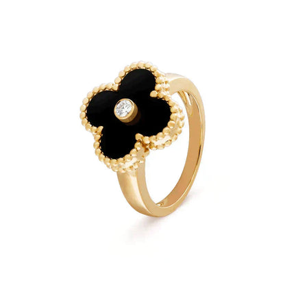 [Ornora Jewelry]CLOVER ONYX RING GOLD DIAMOND