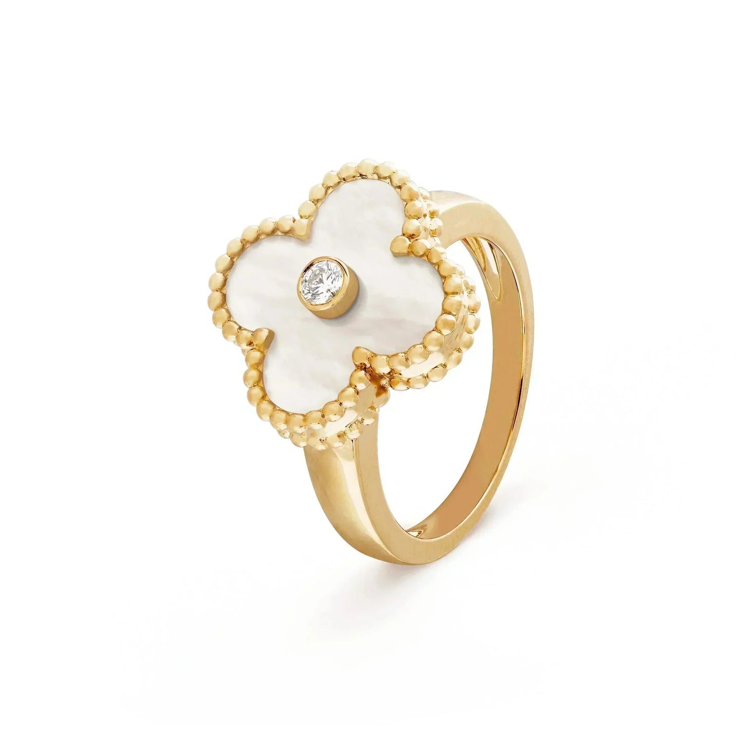 [Ornora Jewelry]CLOVER PINK MOP RING GOLD DIAMOND