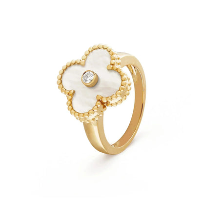 [Ornora Jewelry]CLOVER PINK MOP RING GOLD DIAMOND